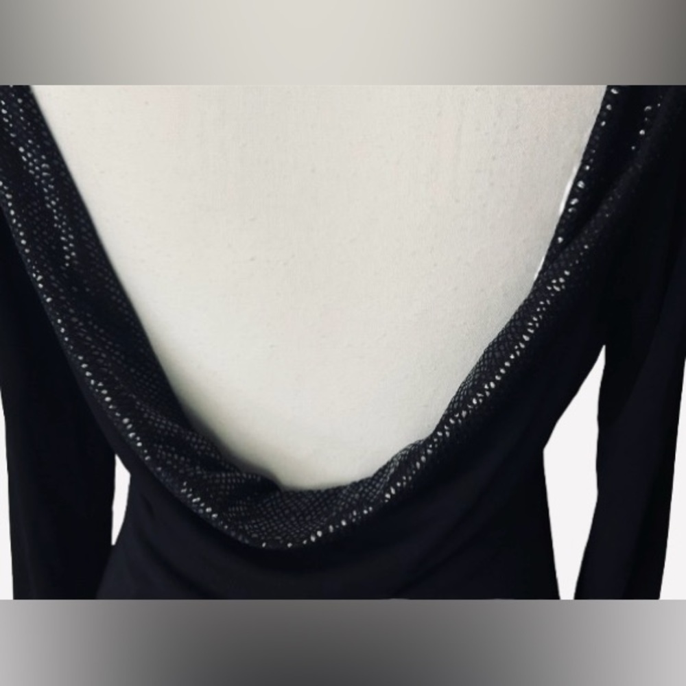 Sandro Paris Draped Black Dress Designer Maxi Midi Evening Long Open Back 8 10 - Picture 5 of 15